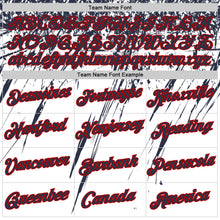 Load image into Gallery viewer, Custom White Navy-Red Distressed Scratch Brush Stroke Performance T-Shirt