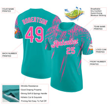 Load image into Gallery viewer, Custom Aqua Pink-White Distressed Scratch Brush Stroke Performance T-Shirt