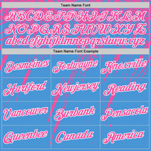 Загрузить изображение в средство просмотра галереи, Custom Powder Blue Pink-White Distressed Scratch Brush Stroke Performance T-Shirt