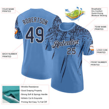 Load image into Gallery viewer, Custom Light Blue Navy-White Distressed Scratch Brush Stroke Performance T-Shirt