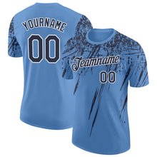 Load image into Gallery viewer, Custom Light Blue Navy-White Distressed Scratch Brush Stroke Performance T-Shirt