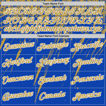 Load image into Gallery viewer, Custom Thunder Blue Old Gold-White Distressed Scratch Brush Stroke Performance T-Shirt