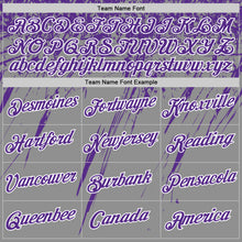 Charger l'image dans la galerie, Custom Gray Purple-White Distressed Scratch Brush Stroke Performance T-Shirt