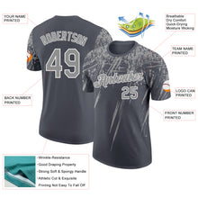 Load image into Gallery viewer, Custom Steel Gray Gray-White Distressed Scratch Brush Stroke Performance T-Shirt