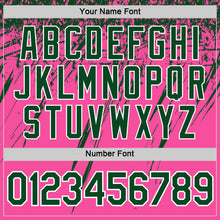 Load image into Gallery viewer, Custom Pink Green-White Distressed Scratch Brush Stroke Performance T-Shirt