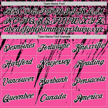 Load image into Gallery viewer, Custom Pink Black-White Distressed Scratch Brush Stroke Performance T-Shirt