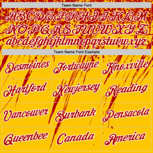 Загрузить изображение в средство просмотра галереи, Custom Yellow Red-White Distressed Scratch Brush Stroke Performance T-Shirt