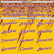 Загрузить изображение в средство просмотра галереи, Custom Yellow Crimson-White Distressed Scratch Brush Stroke Performance T-Shirt
