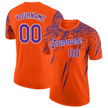 Load image into Gallery viewer, Custom Orange Purple-White Distressed Scratch Brush Stroke Performance T-Shirt