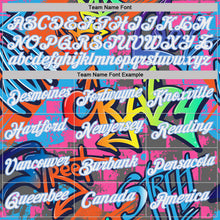 Laden Sie das Bild in den Galerie-Viewer, Custom Graffiti Pattern White-Light Blue Vibrant MulticolorStreet Style Performance T-Shirt