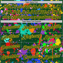 Load image into Gallery viewer, Custom Graffiti Pattern Green-Gold Vibrant Multicolor Paint Splatter Performance T-Shirt