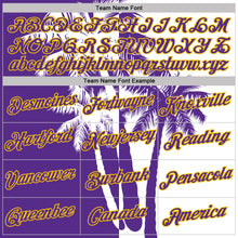 Загрузить изображение в средство просмотра галереи, Custom White Purple-Yellow Hawaii Tropical Coastal Palm Trees Performance T-Shirt