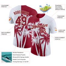 Laden Sie das Bild in den Galerie-Viewer, Custom White Crimson-Cream Hawaii Tropical Coastal Palm Trees Performance T-Shirt