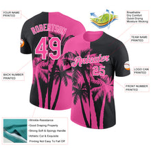 Load image into Gallery viewer, Custom Black Pink-White Hawaii Tropical Coastal Palm Trees Performance T-Shirt