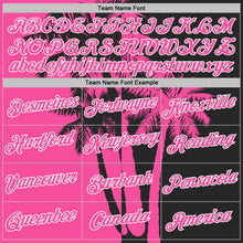 Load image into Gallery viewer, Custom Black Pink-White Hawaii Tropical Coastal Palm Trees Performance T-Shirt