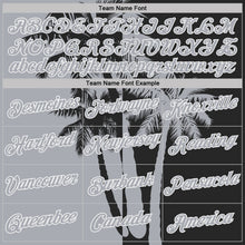 Charger l'image dans la galerie, Custom Black Gray-White Hawaii Tropical Coastal Palm Trees Performance T-Shirt