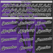 Charger l'image dans la galerie, Custom Black Purple-White Hawaii Tropical Coastal Palm Trees Performance T-Shirt