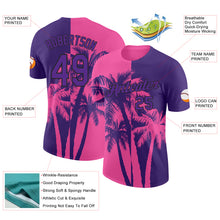 Load image into Gallery viewer, Custom Purple Pink-Black Hawaii Tropical Coastal Palm Trees Performance T-Shirt