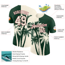 Загрузить изображение в средство просмотра галереи, Custom Green Cream-Crimson Hawaii Tropical Coastal Palm Trees Performance T-Shirt