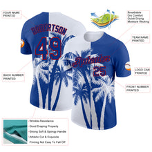 Загрузить изображение в средство просмотра галереи, Custom Royal White-Red Hawaii Tropical Coastal Palm Trees Performance T-Shirt