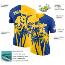 Load image into Gallery viewer, Custom Royal Yellow-White Hawaii Tropical Coastal Palm Trees Performance T-Shirt