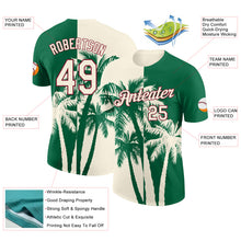 Charger l'image dans la galerie, Custom Kelly Green Cream-Crimson Hawaii Tropical Coastal Palm Trees Performance T-Shirt