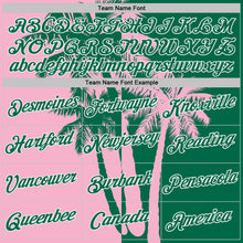Load image into Gallery viewer, Custom Kelly Green Light Pink-White Hawaii Tropical Coastal Palm Trees Performance T-Shirt