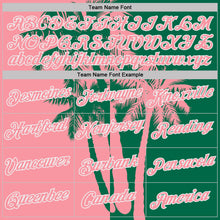 Загрузить изображение в средство просмотра галереи, Custom Kelly Green Medium Pink-White Hawaii Tropical Coastal Palm Trees Performance T-Shirt