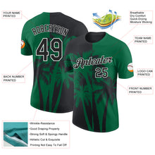 Charger l'image dans la galerie, Custom Kelly Green Black-White Hawaii Tropical Coastal Palm Trees Performance T-Shirt