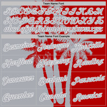 Charger l'image dans la galerie, Custom Red Gray-White Hawaii Tropical Coastal Palm Trees Performance T-Shirt