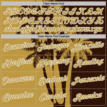 Load image into Gallery viewer, Custom Brown Old Gold-White Hawaii Tropical Coastal Palm Trees Performance T-Shirt