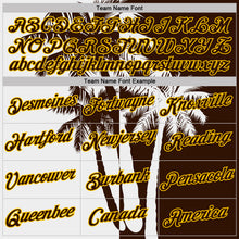 Загрузить изображение в средство просмотра галереи, Custom Brown White-Yellow Hawaii Tropical Coastal Palm Trees Performance T-Shirt