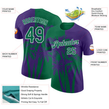 Загрузить изображение в средство просмотра галереи, Custom Purple Kelly Green-White Hawaii Tropical Coastal Palm Trees Performance T-Shirt
