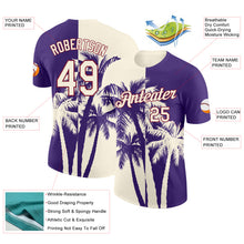 Load image into Gallery viewer, Custom Purple Cream-Crimson Hawaii Tropical Coastal Palm Trees Performance T-Shirt