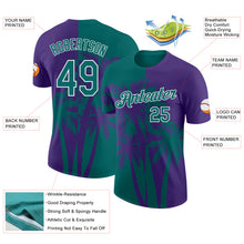 Load image into Gallery viewer, Custom Purple Teal-White Hawaii Tropical Coastal Palm Trees Performance T-Shirt