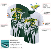 Загрузить изображение в средство просмотра галереи, Custom White Green-Yellow Hawaii Tropical Coastal Palm Trees Performance T-Shirt