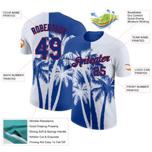 Load image into Gallery viewer, Custom White Royal-Red Hawaii Tropical Coastal Palm Trees Performance T-Shirt