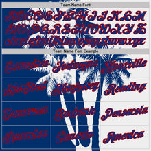 Load image into Gallery viewer, Custom White Royal-Red Hawaii Tropical Coastal Palm Trees Performance T-Shirt