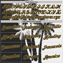 Load image into Gallery viewer, Custom White Black-Old Gold Hawaii Tropical Coastal Palm Trees Performance T-Shirt