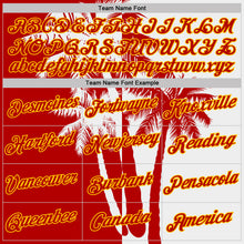 Laden Sie das Bild in den Galerie-Viewer, Custom White Red-Yellow Hawaii Tropical Coastal Palm Trees Performance T-Shirt
