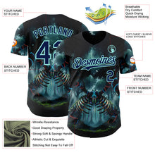 Загрузить изображение в средство просмотра галереи, Custom Black Navy-Ice Blue Cyber Tropical Palm Trees Gothic Fantasy Authentic Baseball Jersey