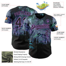 Laden Sie das Bild in den Galerie-Viewer, Custom Black-Medium Purple Cyber Tropical Palm Trees Gothic Fantasy Authentic Baseball Jersey