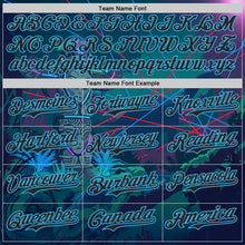 Laden Sie das Bild in den Galerie-Viewer, Custom Blue Black-Sky Blue Cyber Tropical Palm Trees Gothic Fantasy Authentic Baseball Jersey