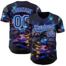 Charger l'image dans la galerie, Custom Blue Thunder Blue-White Galaxy Star Authentic Baseball Jersey