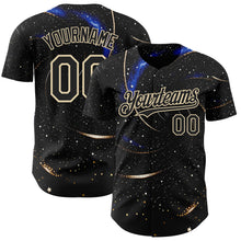 Загрузить изображение в средство просмотра галереи, Custom Black-Cream Galaxy Star Authentic Baseball Jersey