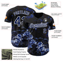 Load image into Gallery viewer, Custom Black Navy-White Galaxy Star Nebula Authentic Baseball Jersey