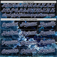 Load image into Gallery viewer, Custom Black Navy-White Galaxy Star Nebula Authentic Baseball Jersey