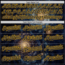 Загрузить изображение в средство просмотра галереи, Custom Black Navy-Gold Galaxy Star Authentic Baseball Jersey
