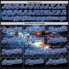 Load image into Gallery viewer, Custom Black Royal-White Galaxy Star Nebula Authentic Baseball Jersey