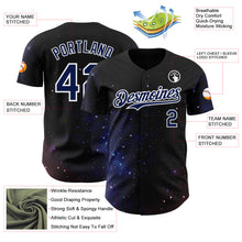 Загрузить изображение в средство просмотра галереи, Custom Black Navy-White Galaxy Star Authentic Baseball Jersey